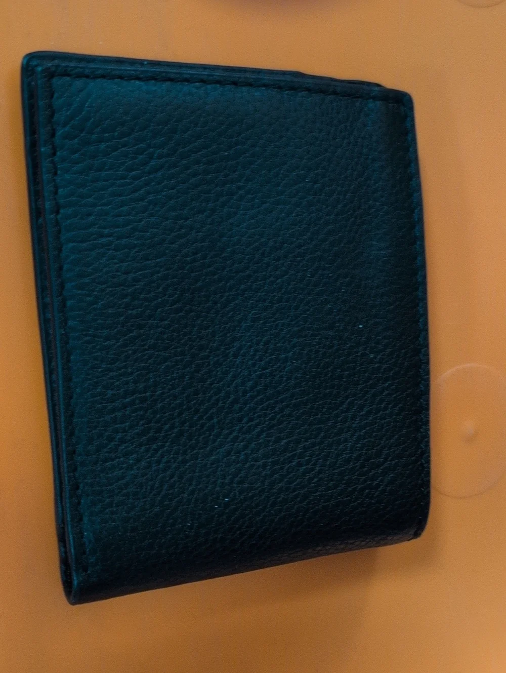 Fossil Black Leather Money Clip Wallet with Pebbled Texture